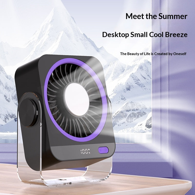 Rechargeable USB Desk Fan With Cooling Function 5 Speeds Quiet Portable Fan With Digital Display For Bedroom Office Travel